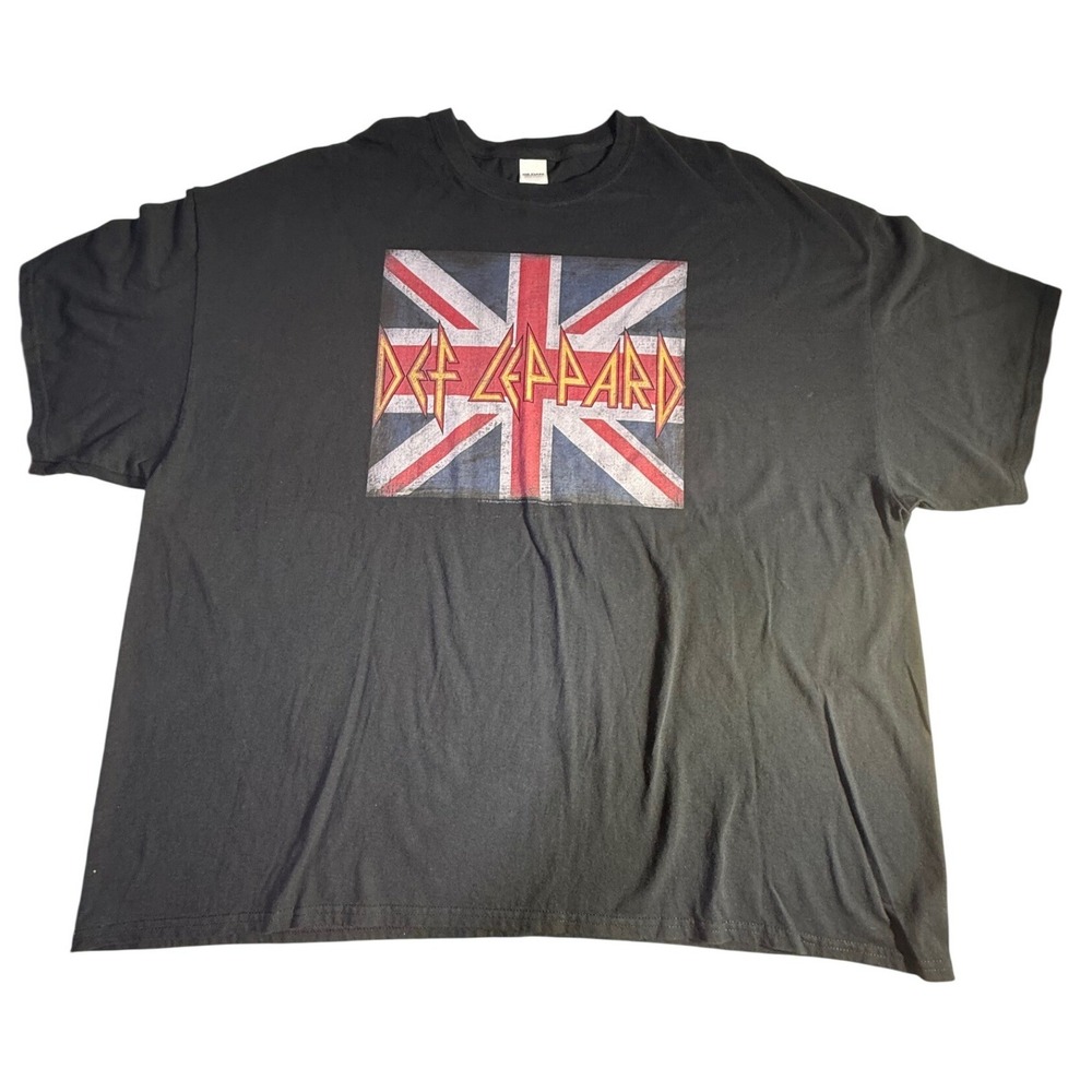 Def Leppard Union Jack Graphic T-Shirt Black Mens 4XL Big Tall-1030